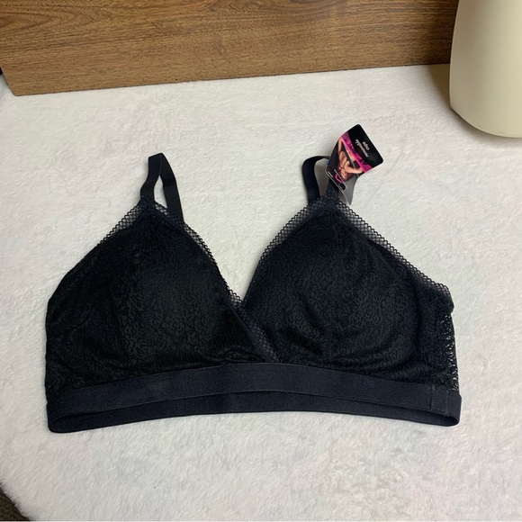 Maidenform black pullover bra adjustable straps removable cups XL NWT - Picture 3 of 7